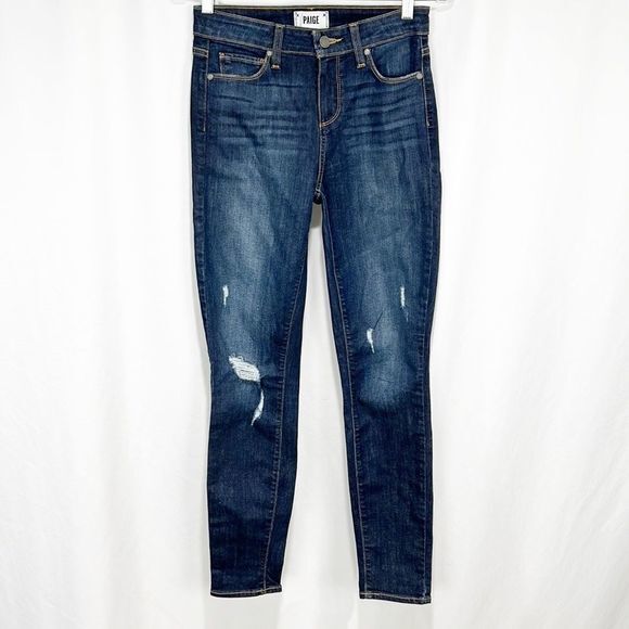 NWOT PAIGE “Hoxton Ankle” Heidi Deconstructed Jeans size 27